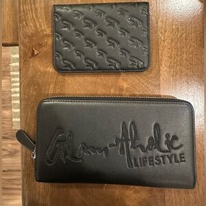 Glamaholic Wallet & Passport Holder Black Leather